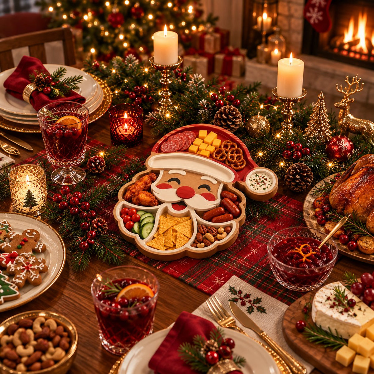 🎄 50% OFF | Christmas Character Snack Serving Tray – Festive Party Platter
