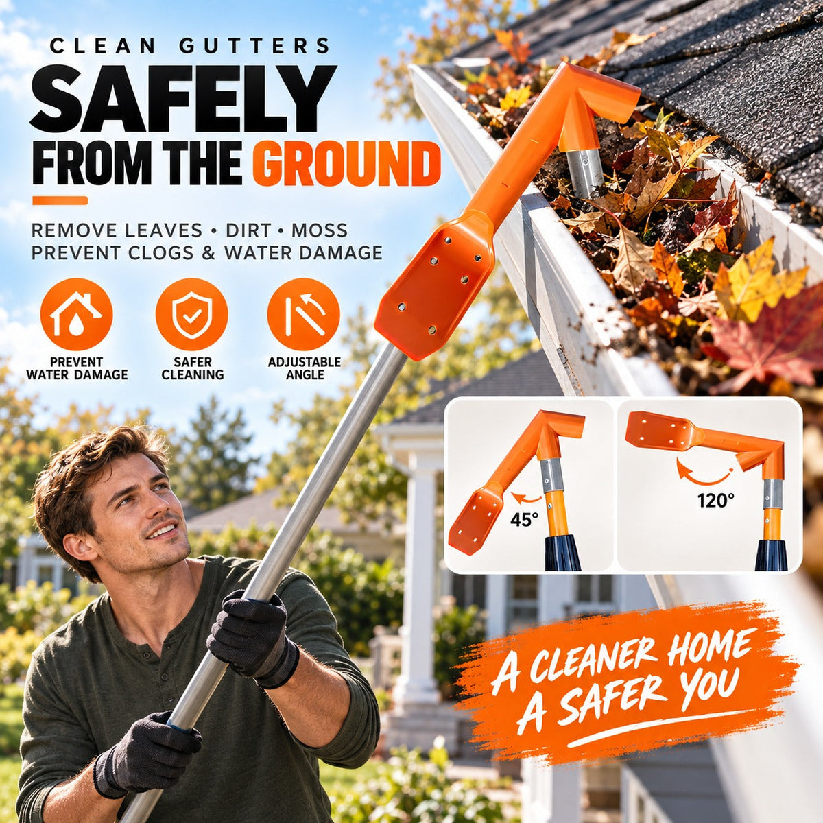 🔧 LIMITED‑TIME 49% OFF! ✨ No-Climb Gutter Cleaning Tool