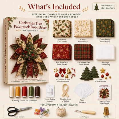 Holly Reindeer Delight - Oversized Christmas Character Quilted Door Hanger Sewing Kit