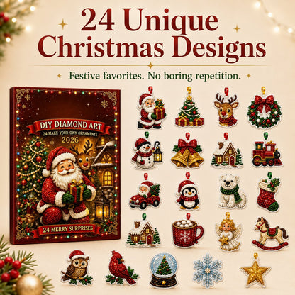 🎄 53% OFF | 24 DIY Christmas Diamond Painting Ornaments – Make & Hang ✨