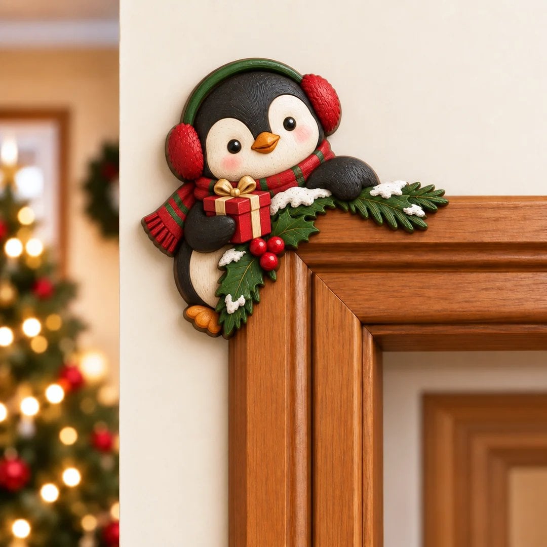 🎅✨Christmas Peekaboo Door Frame Corner Decor – 3D Holiday Character Decoration
