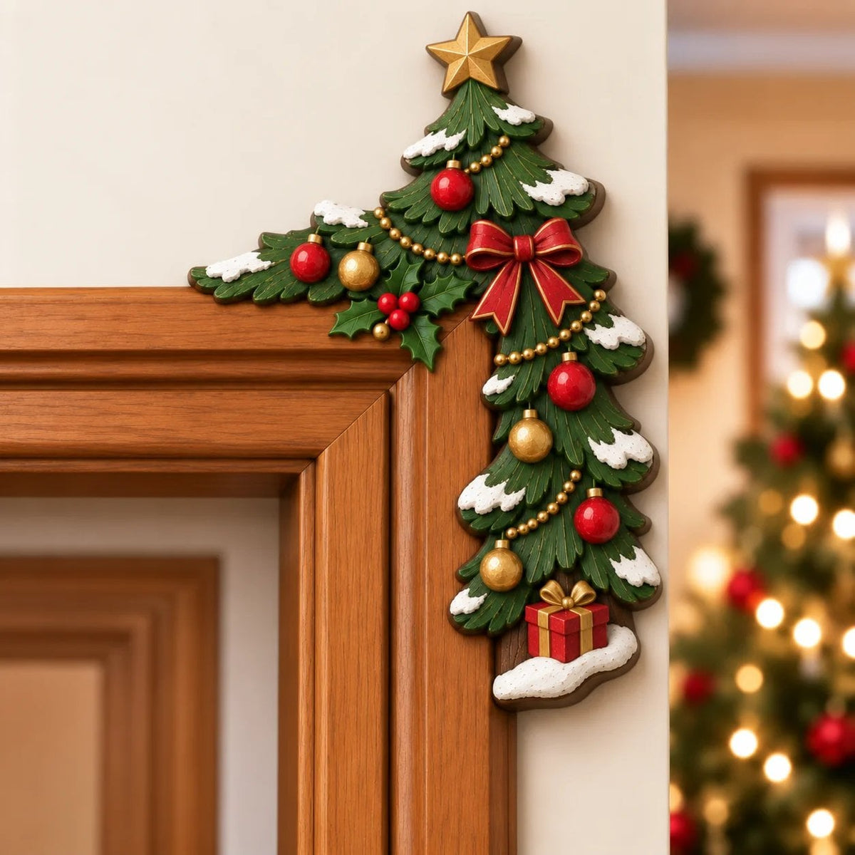 🎅✨Christmas Peekaboo Door Frame Corner Decor – 3D Holiday Character Decoration