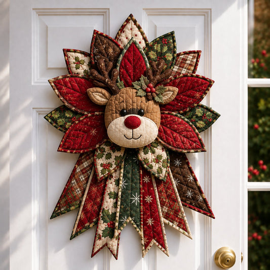 Holly Reindeer Delight - Oversized Christmas Character Quilted Door Hanger Sewing Kit