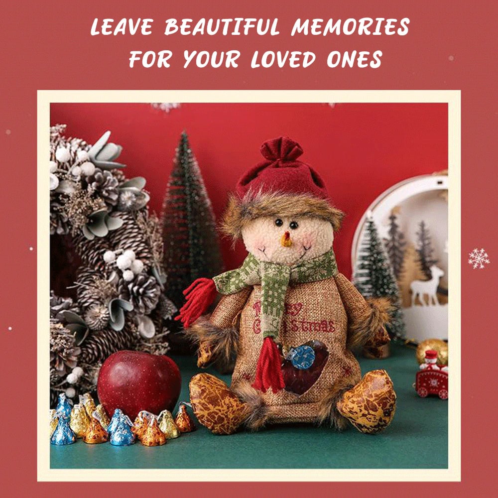 🎁 Only £6.99 | Save 53% – Christmas Character Gift Bag 🎄 Cute Zippered Holiday Treat & Gift Holder