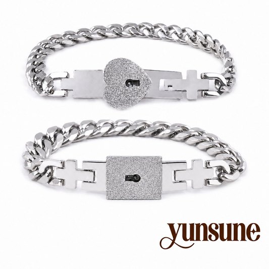 Couples Lock & Key Bracelet Set