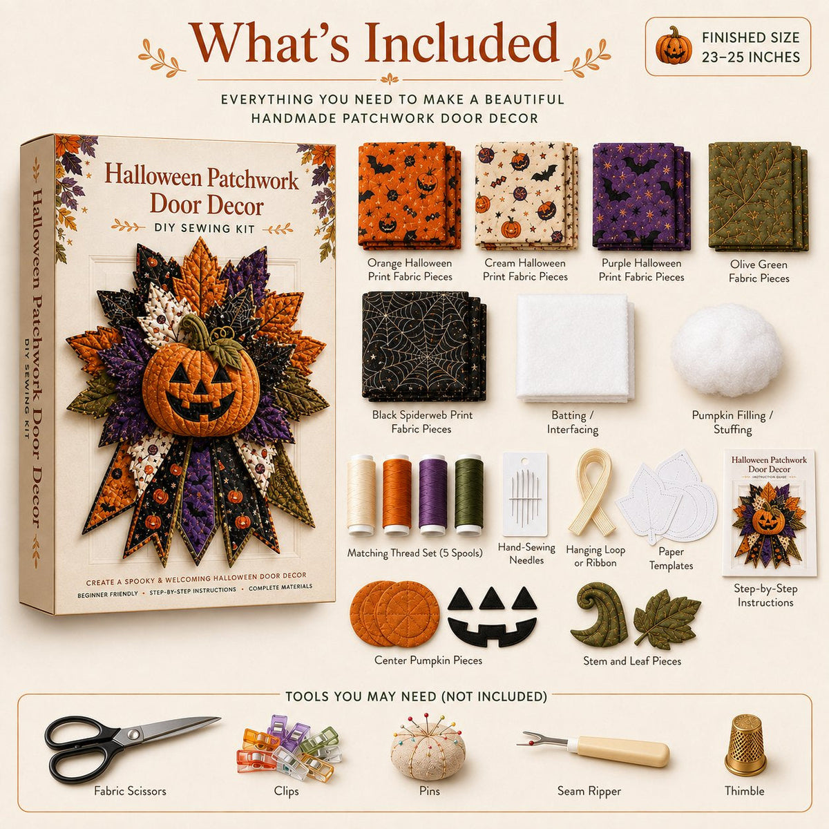 Haunted Manor - Halloween Handmade Door Bow DIY Sewing Kit
