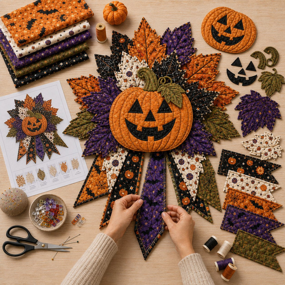 Boo Buddy - Halloween Handmade Door Bow DIY Sewing Kit