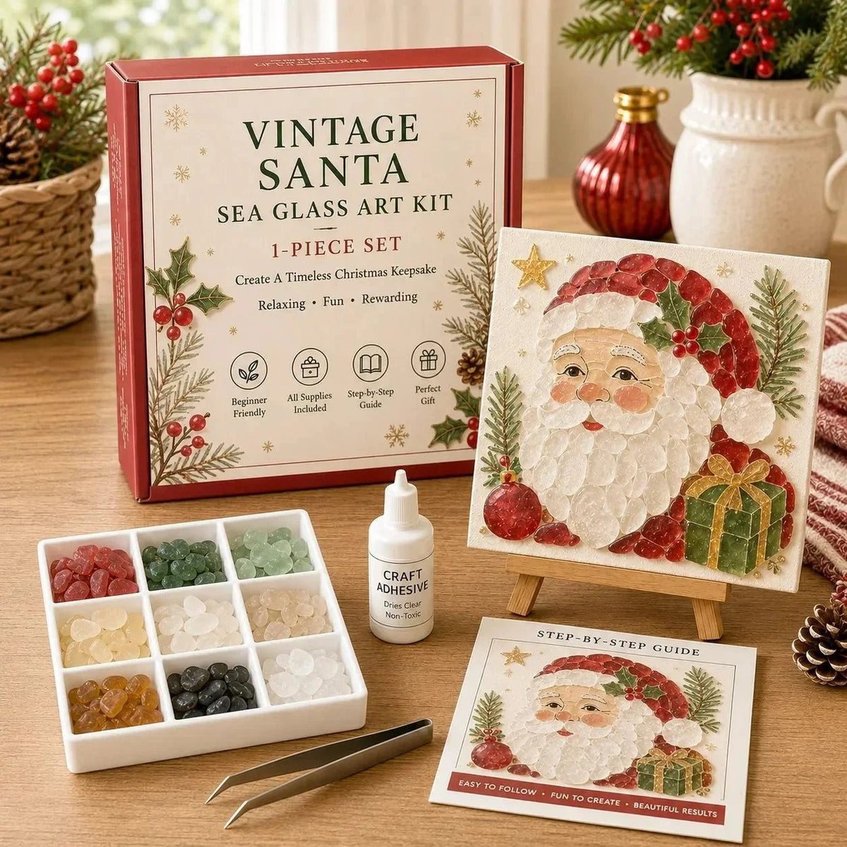🔥 63% OFF | Only £11.99 🎄Christmas Sea Glass Art DIY Kit – Create Your Own Festive Keepsake