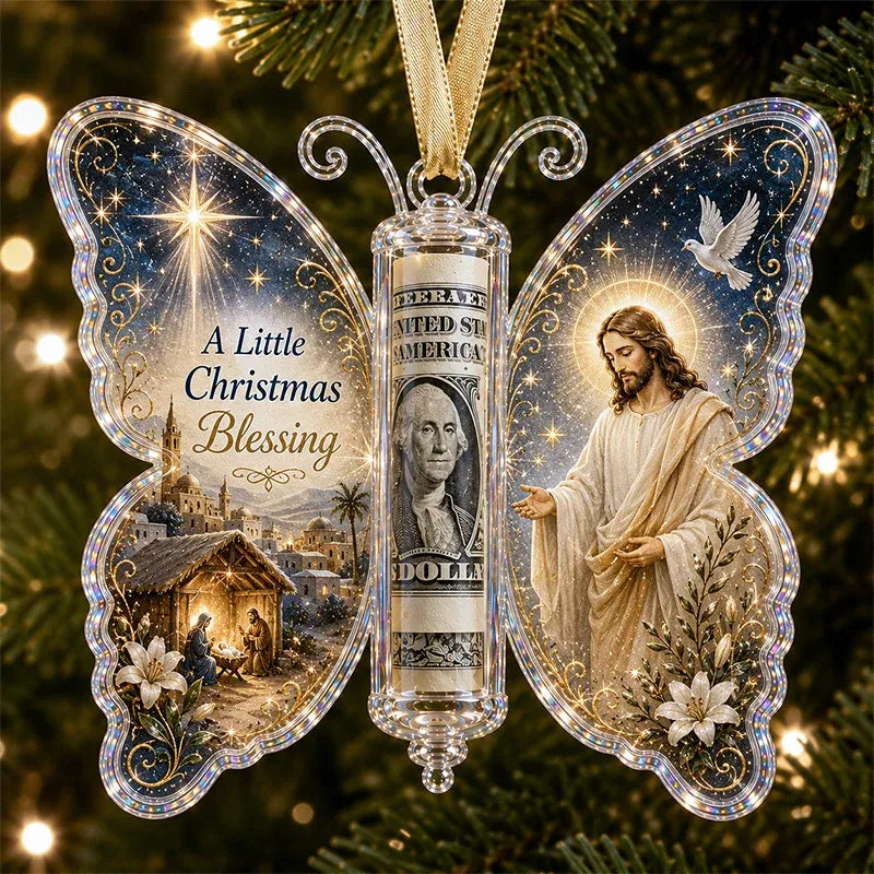 🔥🎄Christmas Cash Gift Butterfly Ornament🦋 – Holiday Money Holder Keepsake💵✨