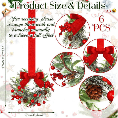 💥 56% OFF! 🎄Mini Christmas Wreaths✨Maximum Holiday Magic, Instant Festive Charm & Versatile Decor! 🎀