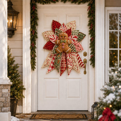 Peppermint Gingerbread Cheer - Oversized Christmas Character Quilted Door Hanger Sewing Kit