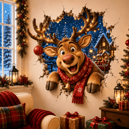 🎅Christmas Break-In 3D Wall Decal – Santa Surprise Effect Christmas Decoration