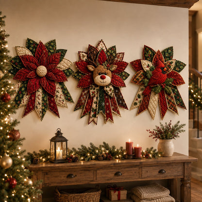 Peppermint Gingerbread Cheer - Oversized Christmas Character Quilted Door Hanger Sewing Kit