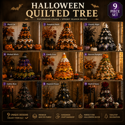 Skeleton Rose - DIY Halloween Theme Quilted Fabric Tree Kit