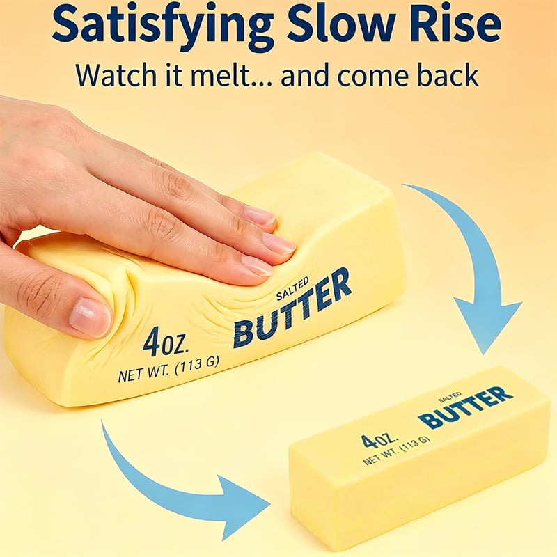 Hot Sale Crunchy Sound Butter Bar Squishy Toy - Soft Squeeze Fidget Toy