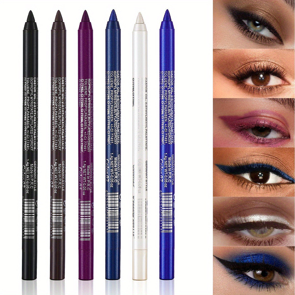 🔥 Limited Edition 49% OFF🌈14-Pack Eyeliner Pencil Waterproof Colored Paste Liners with Metallic & Shimmer Finishes Smudge-Proof