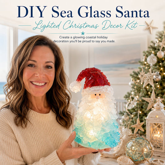 🔥66% OFF – DIY Lighted Sea Glass Christmas Decor Kit – Beginner-Friendly Holiday Craft
