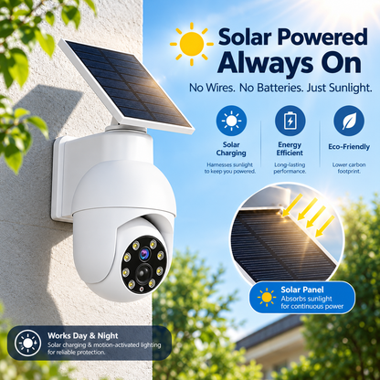 Yunsune 360° Solar Security Light – Motion Sensor Camera-Style Spotlight