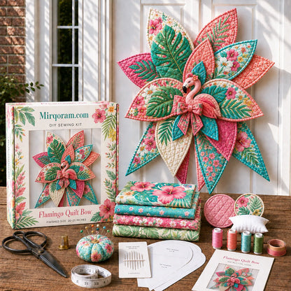 Flamingo - Handmade Quilted Door Bow DIY Sewing Kit