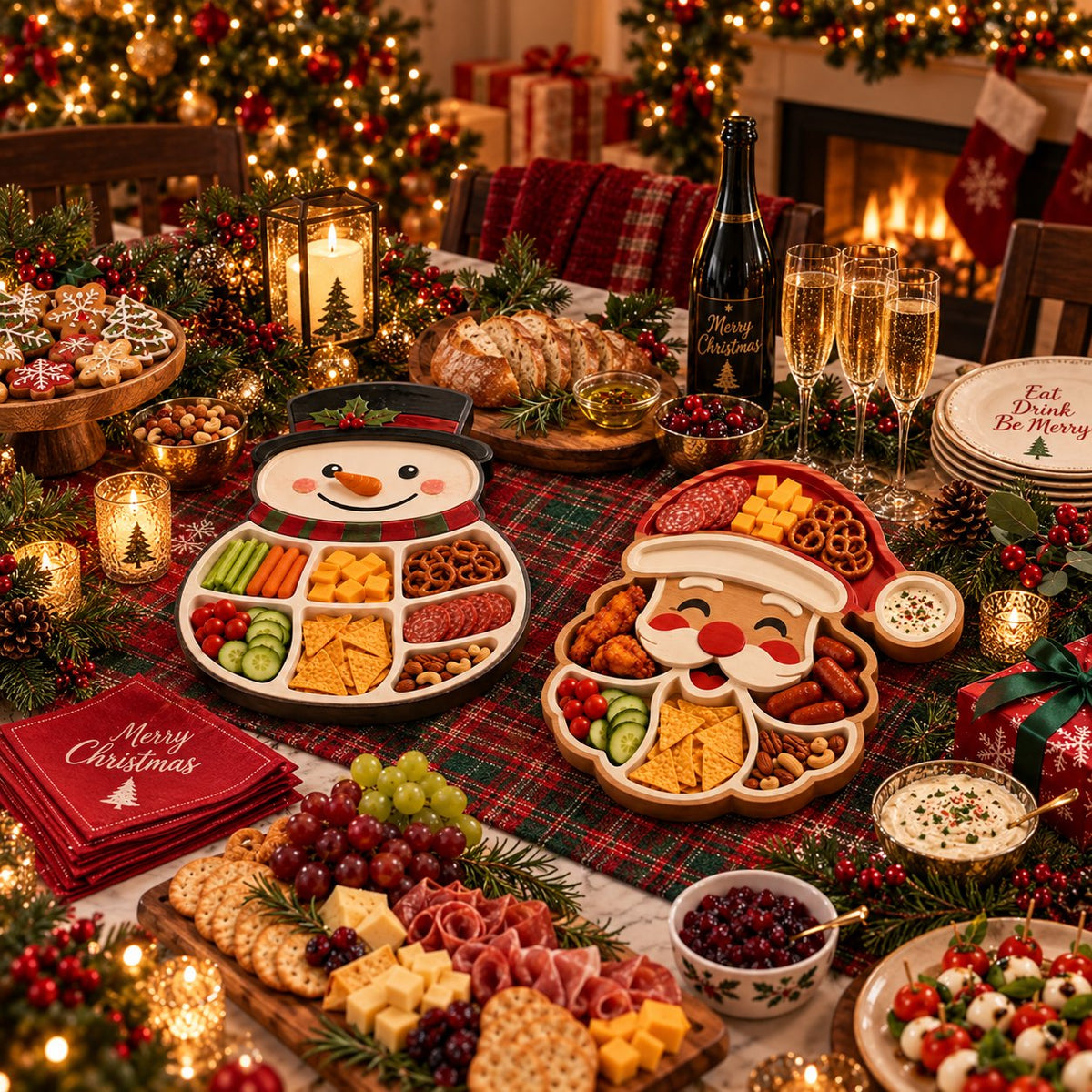 🎄 50% OFF | Christmas Character Snack Serving Tray – Festive Party Platter
