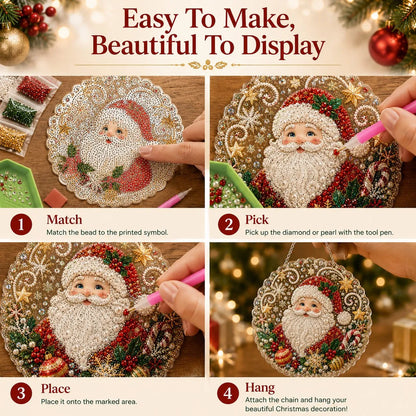 🎅Christmas Pearl Diamond Art Ornament Kit | DIY  Hanging Decor
