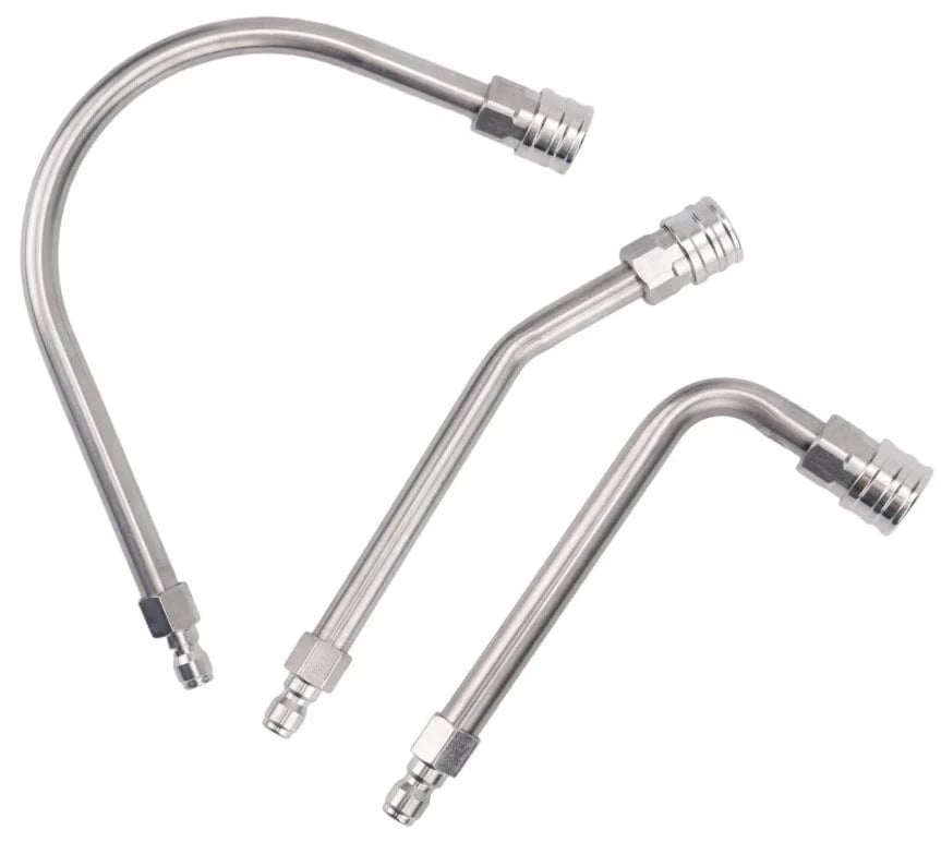 🧹Stainless Steel Power Washer Wand, Angled Extension Lance for Roof Gutter Car Cleaning 💦