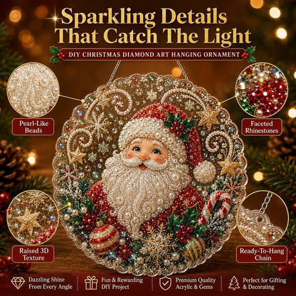 🎅Christmas Pearl Diamond Art Ornament Kit | DIY  Hanging Decor