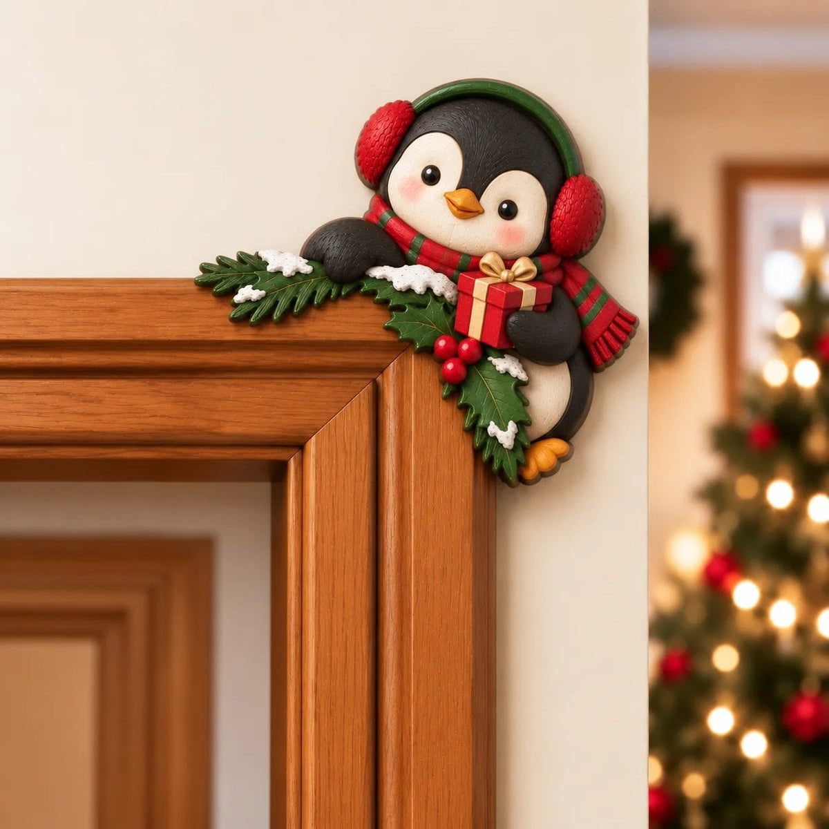 🎅✨Christmas Peekaboo Door Frame Corner Decor – 3D Holiday Character Decoration